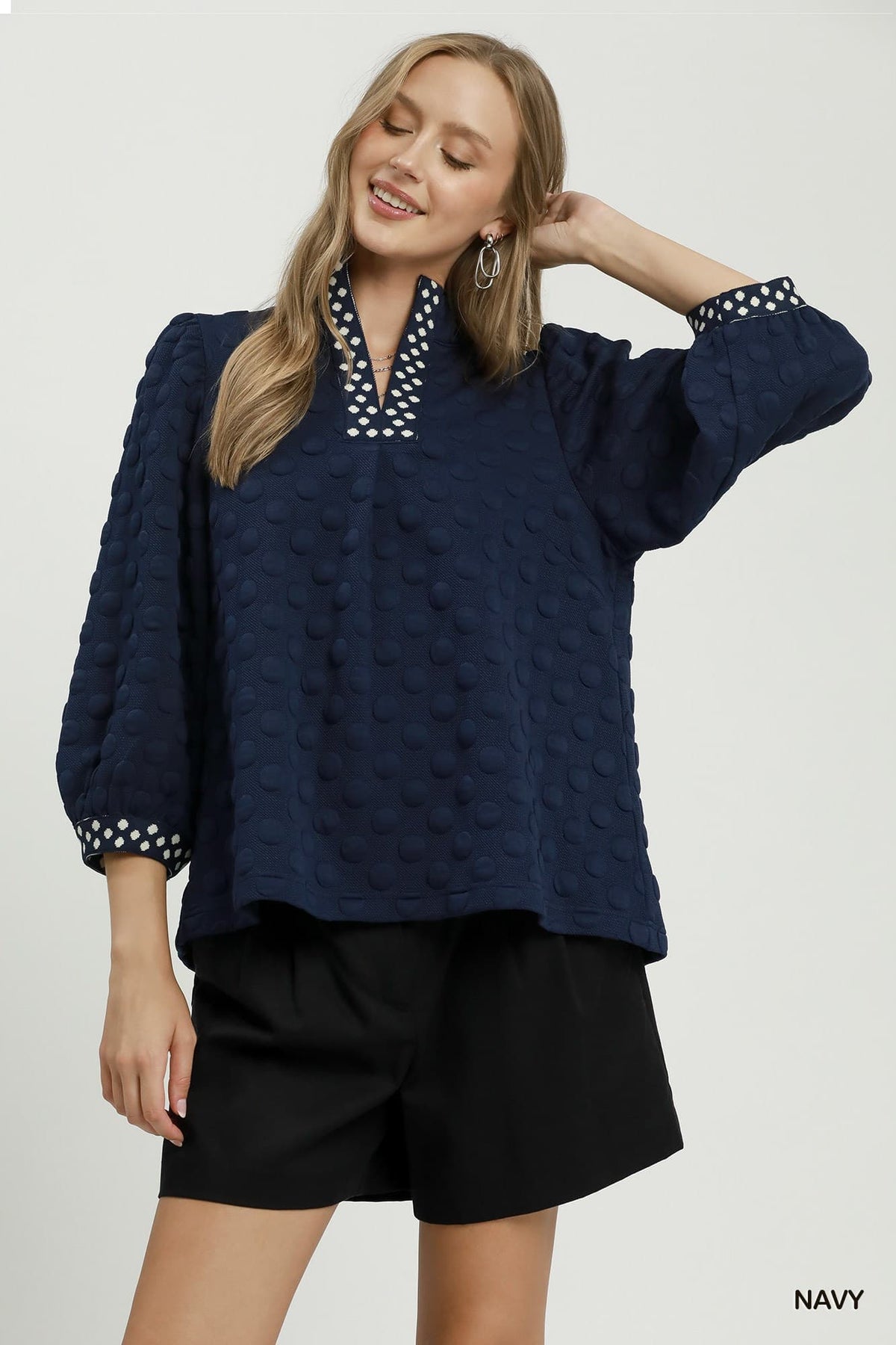 Jacquard Polka Dot Top