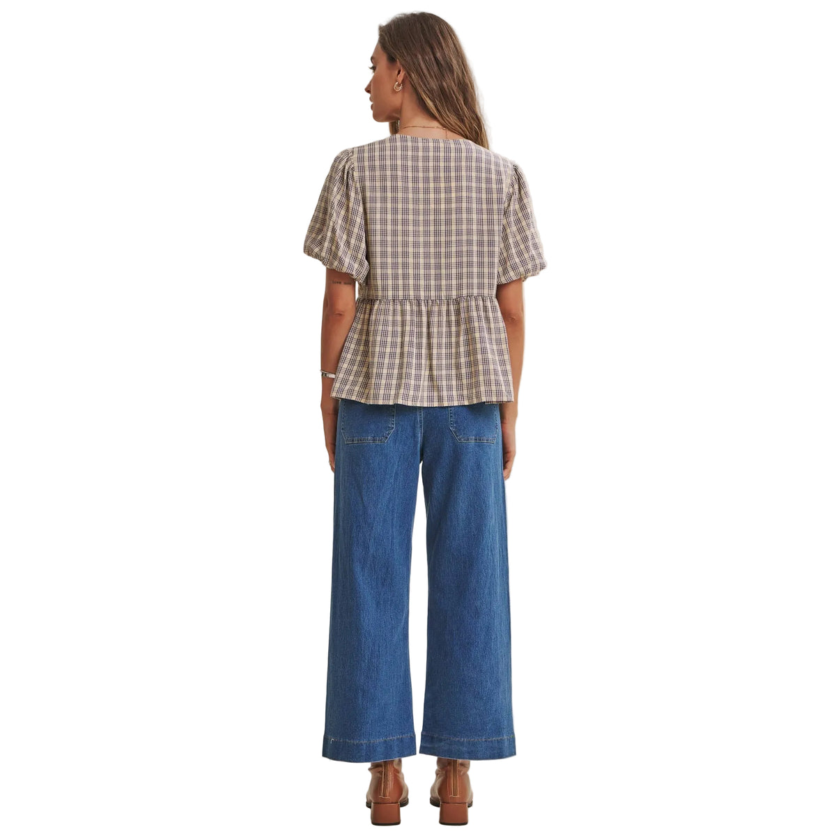 FRENCH PLAID TOP