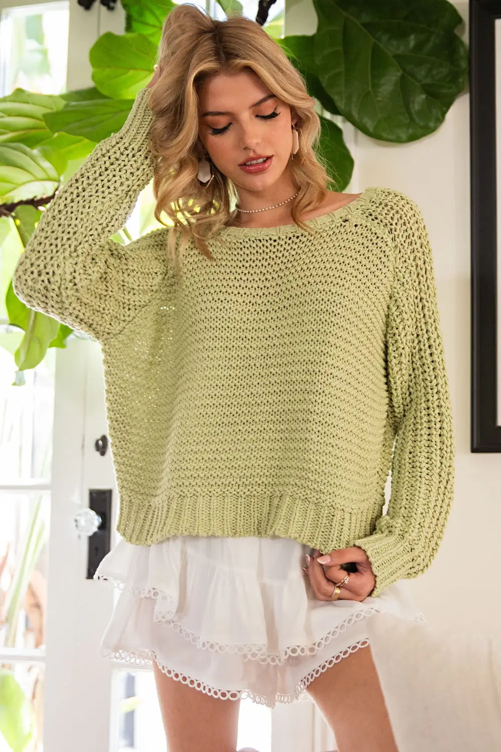 Crochet Long Sleeve Sweater