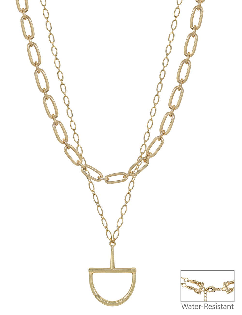 Gold Chain with Horse Bit Charm Necklace