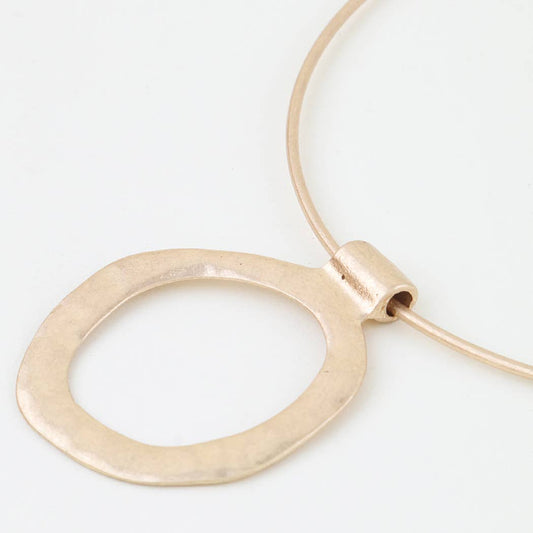 Hammered Open Loop Choker Necklace