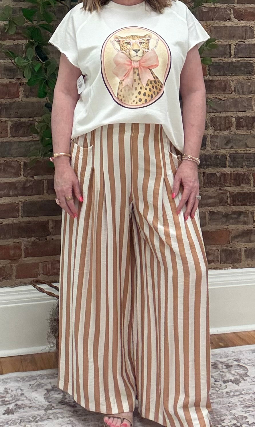 Vertical stripe pants