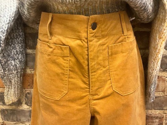 Ankle Cropped Stretch Corduroy Pants