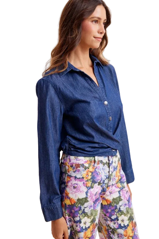 Denim Twisted Top