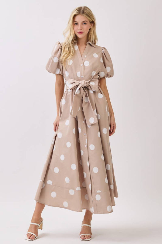BIG POLKA DOT PRINTED DRESS