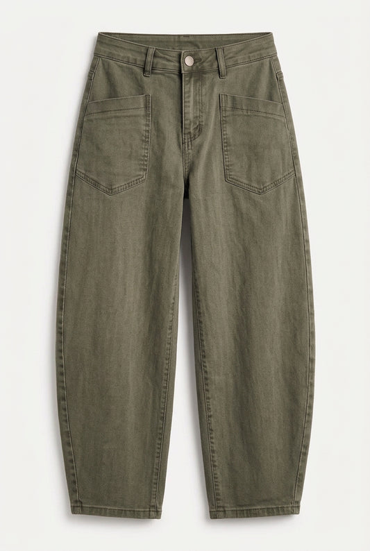 Solid Barrel Jean