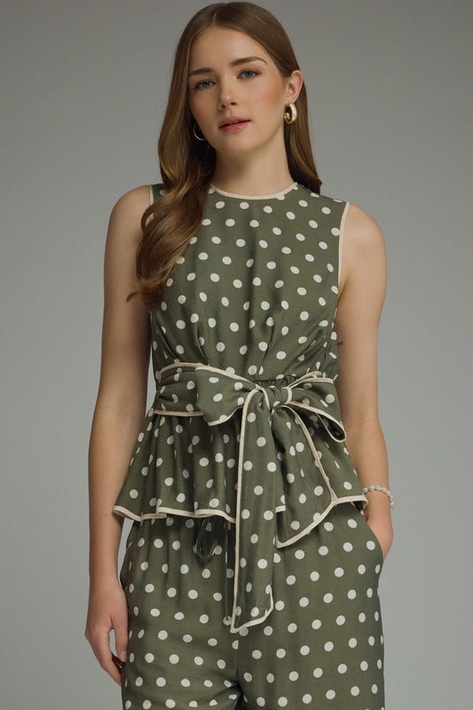 Polka Dot Sleeveless Top
