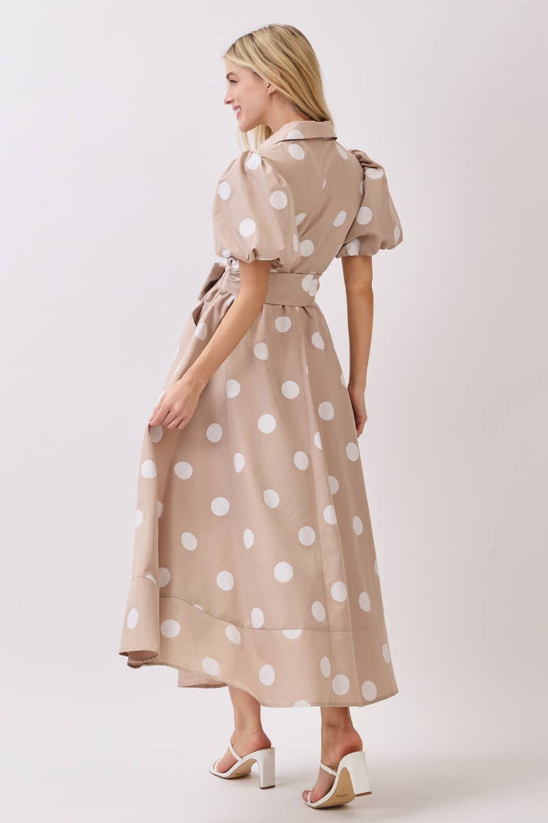 BIG POLKA DOT PRINTED DRESS