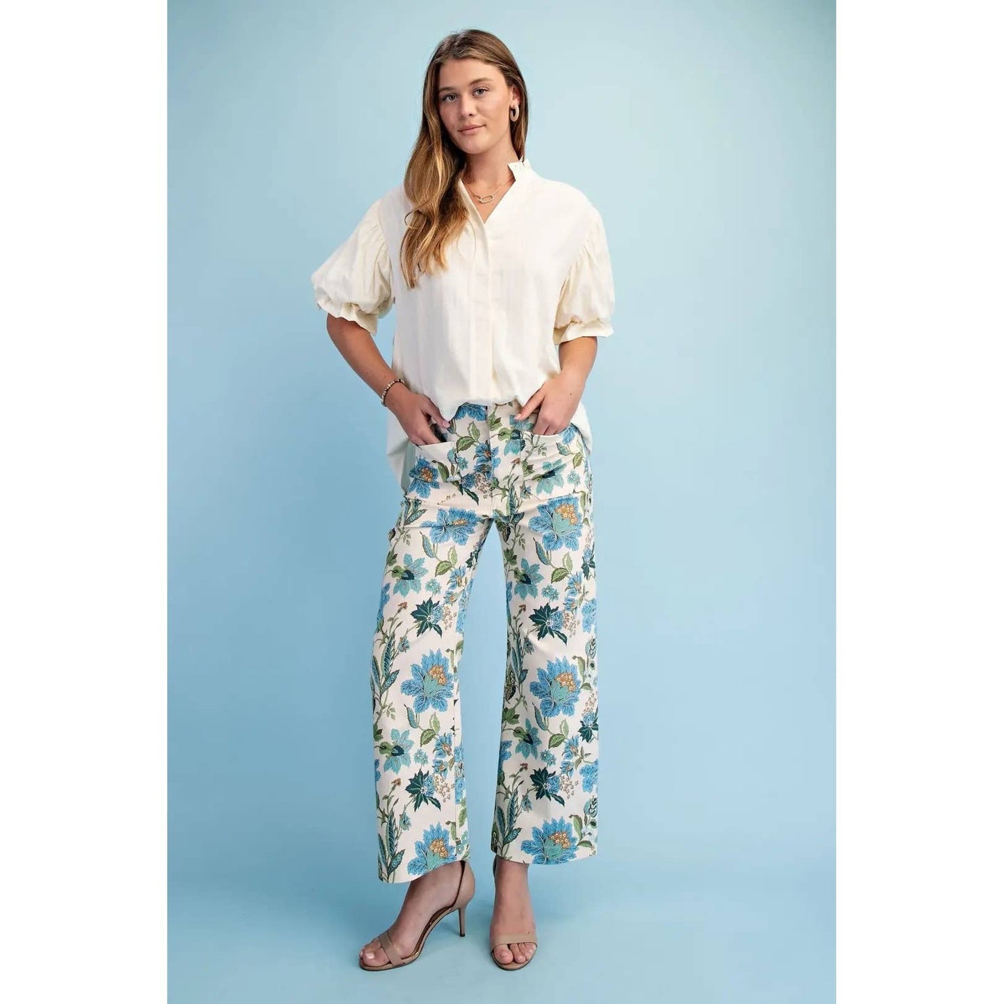 NEW Floral Ankle Cropped Pants
