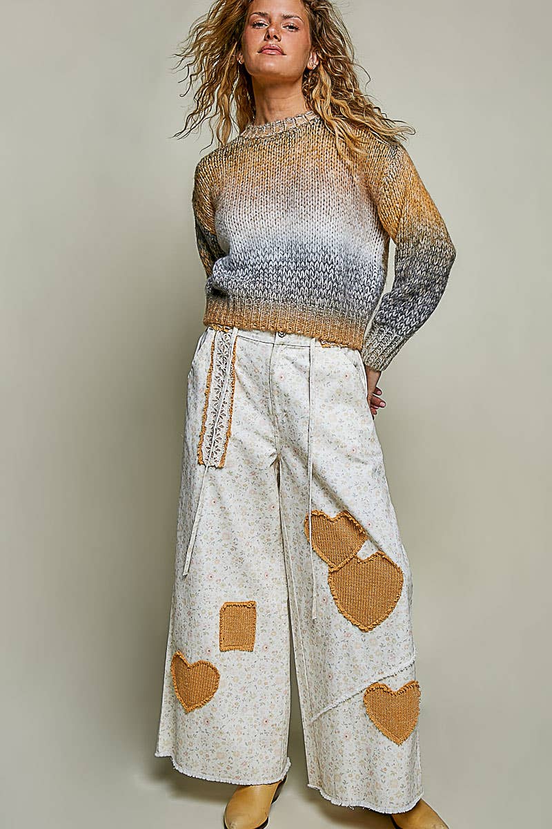 Chunky Knit Ombre Multi Color Relaxed Sweater