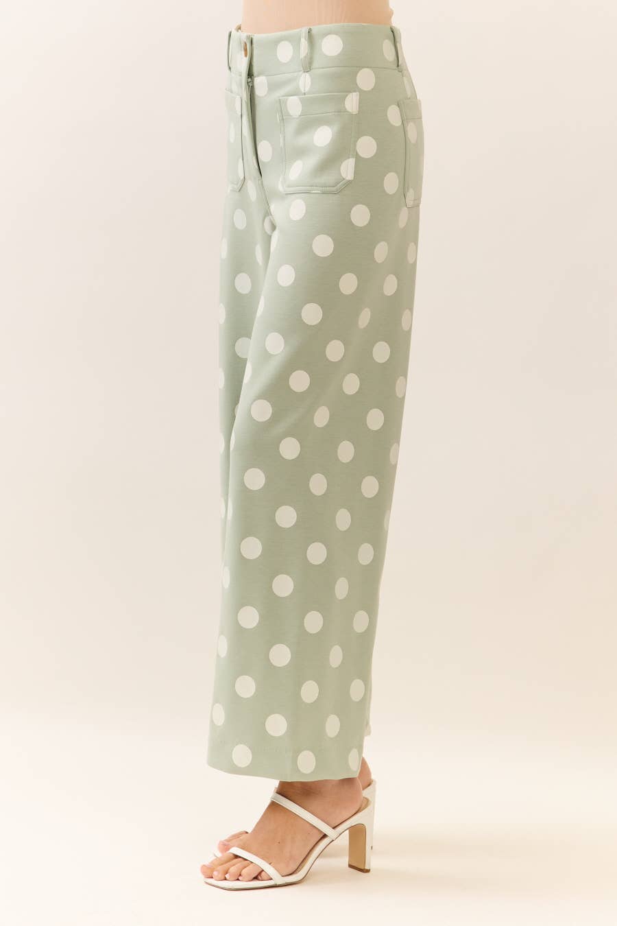 Polka Dot high-rise wide leg pants *