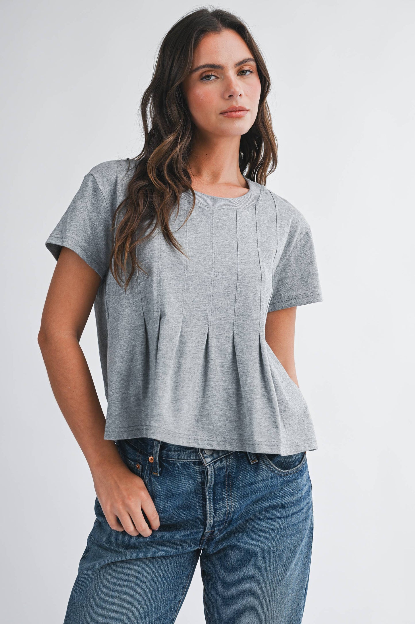 Pleated Swing Tee Top