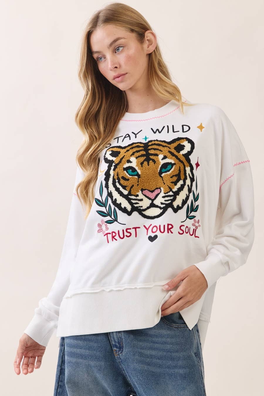 Tiger Applique Sweatshirt