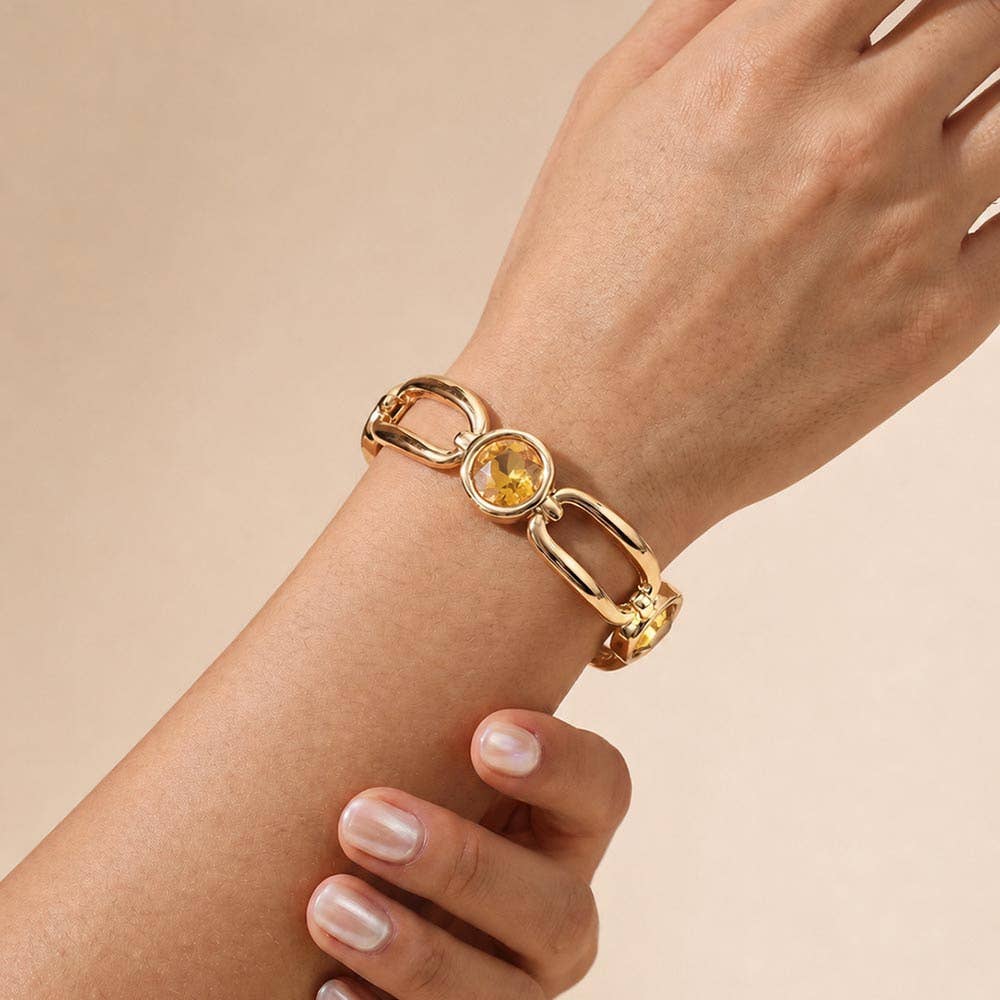 Round Hammered Oval Stretch Bracelet