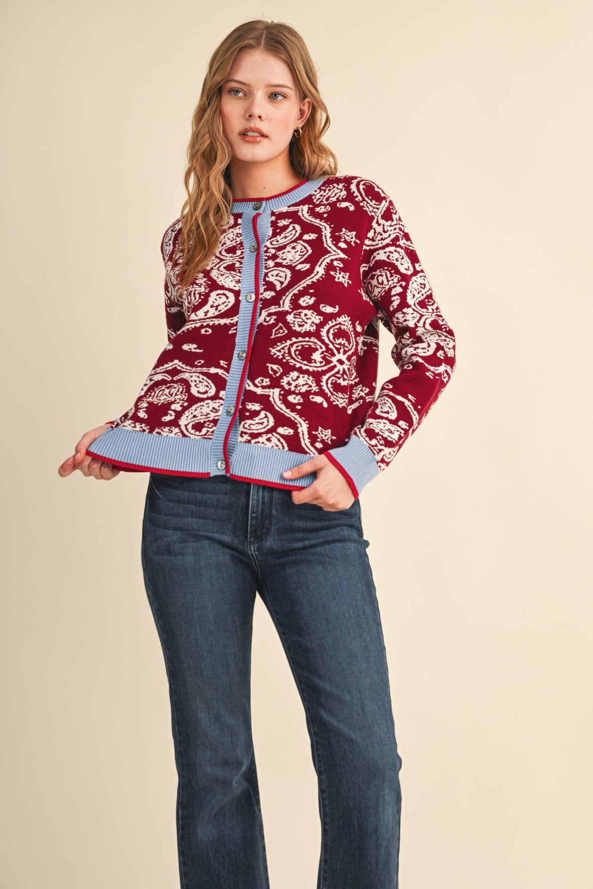 PAISLEY KNIT CARDIGAN