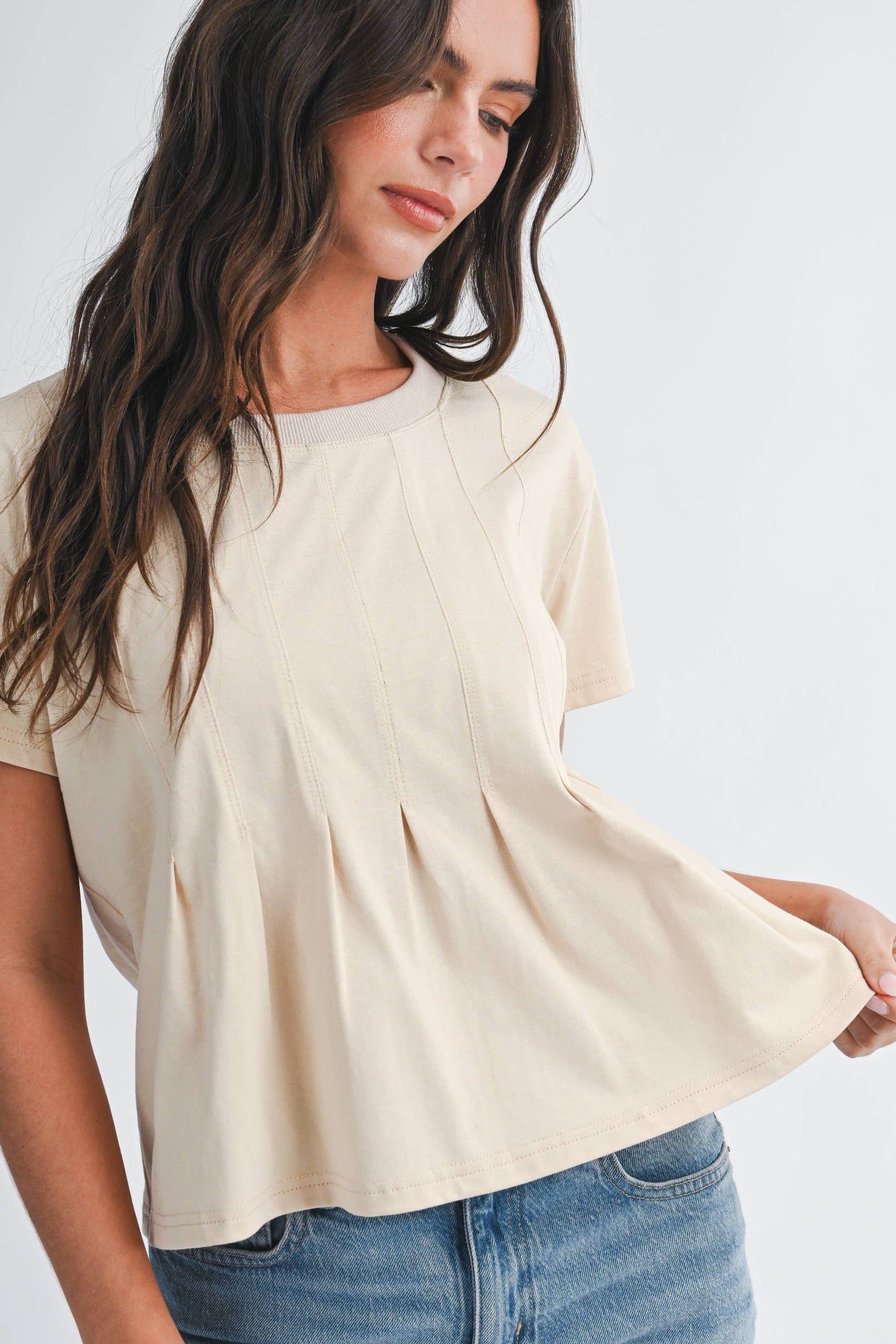 Pleated Swing Tee Top