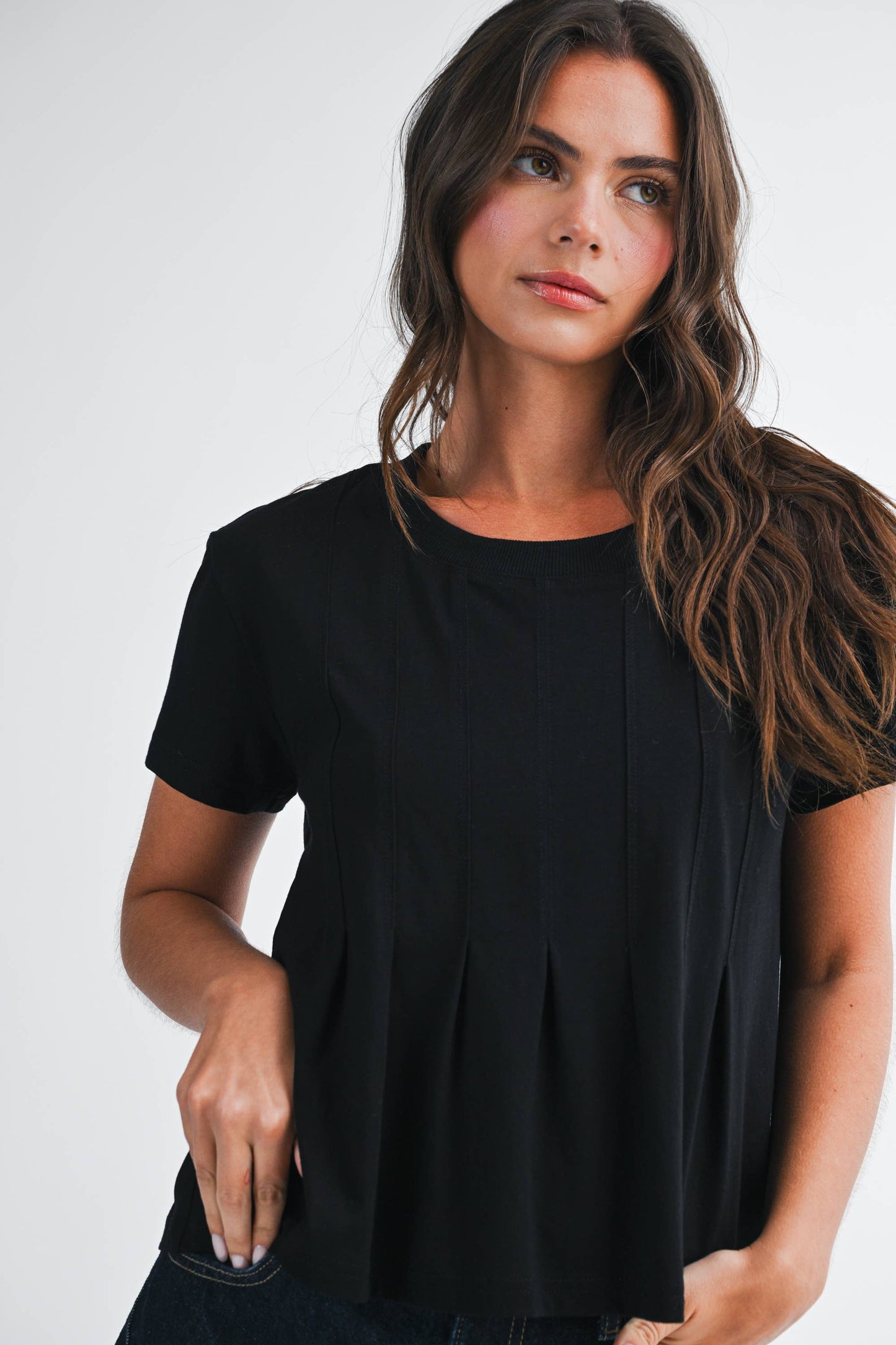 Pleated Swing Tee Top