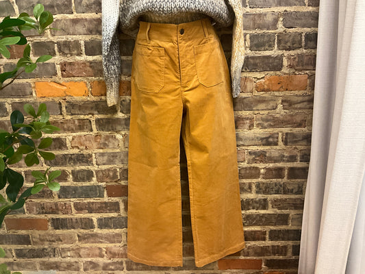 Ankle Cropped Stretch Corduroy Pants
