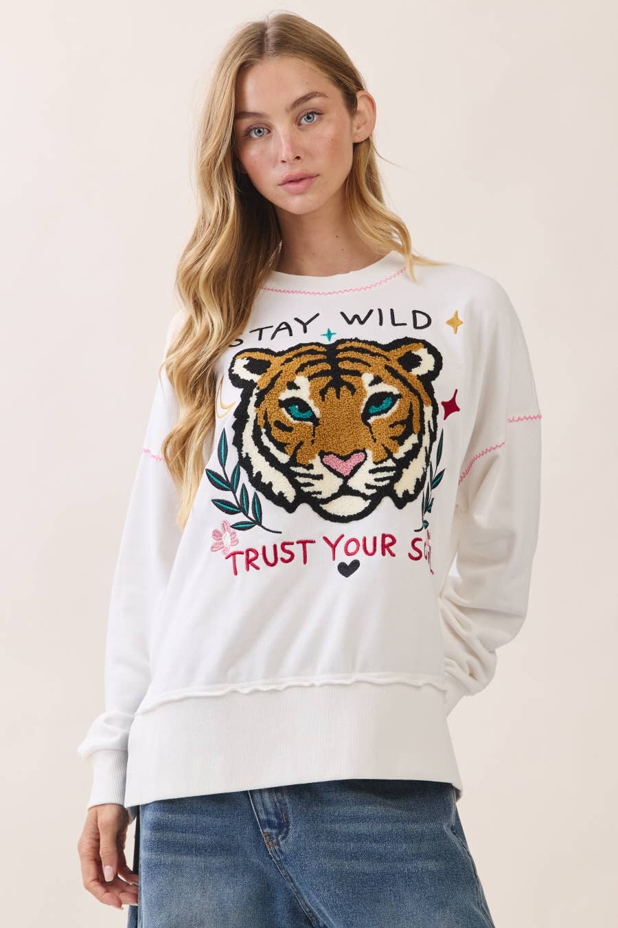 Tiger Applique Sweatshirt