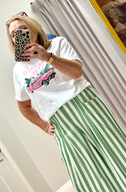 Vertical stripe pants