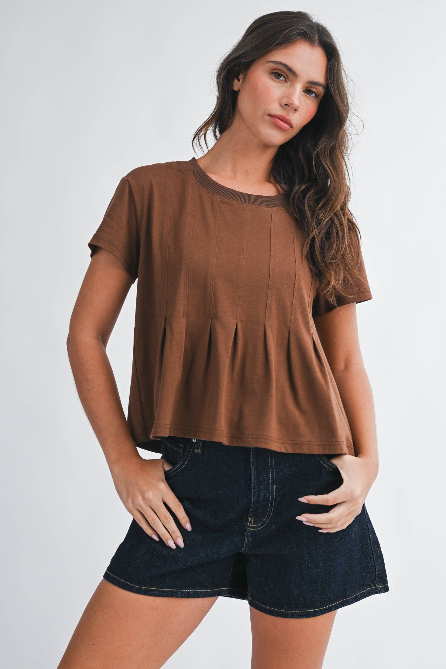 Pleated Swing Tee Top