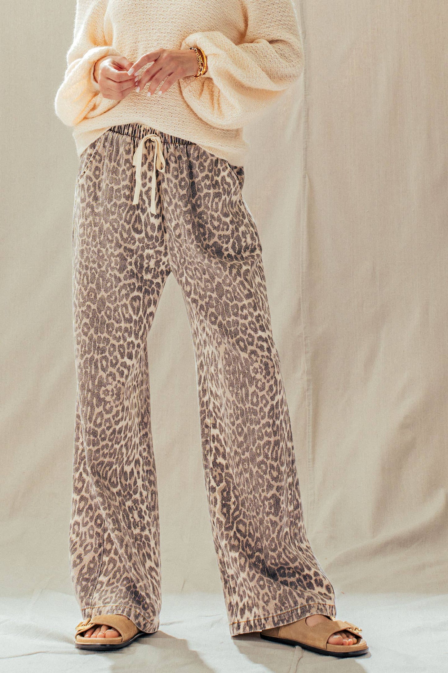 Leopard Wide Leg Drawstring