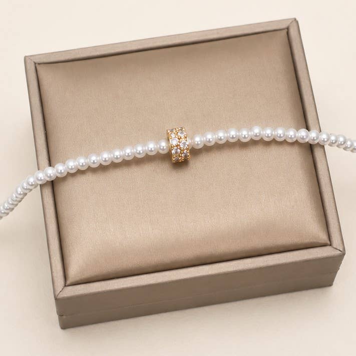 Pearl Encrusted Rhinestone Necklace
