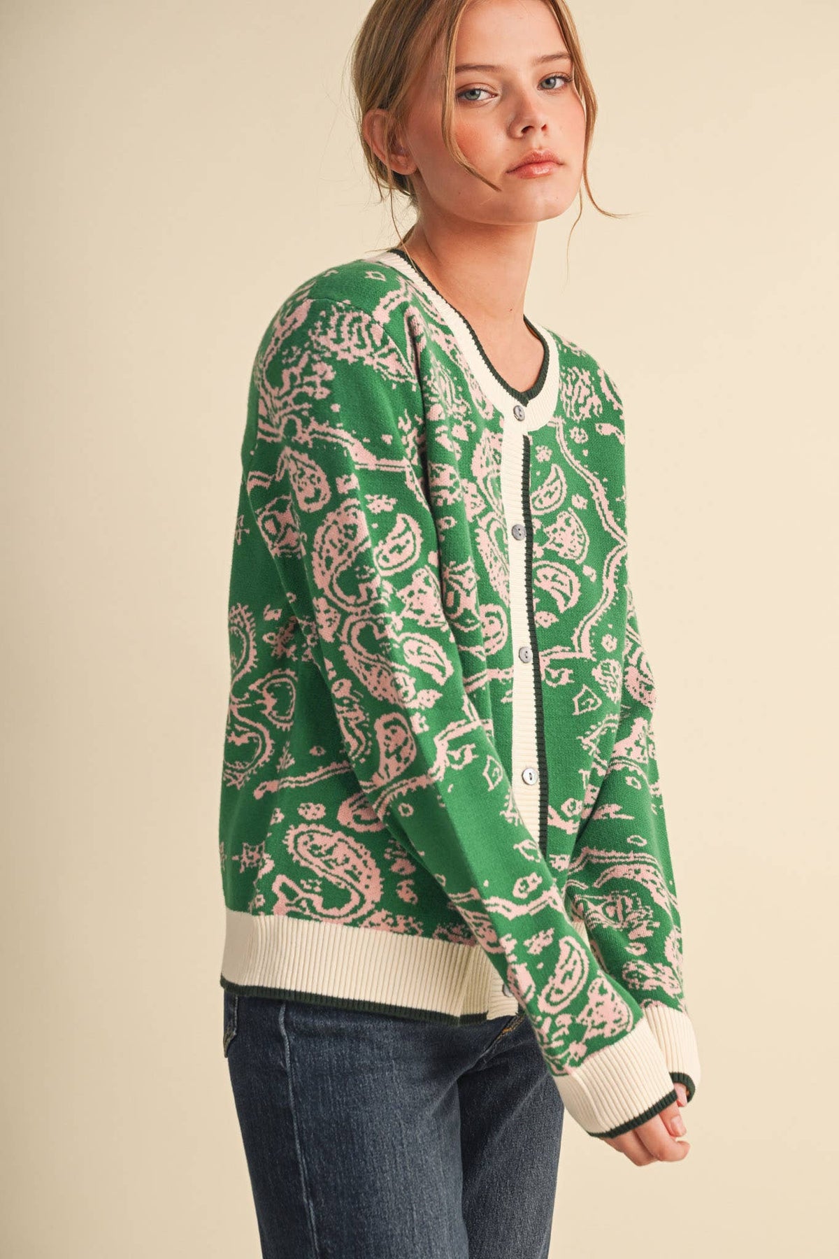 PAISLEY KNIT CARDIGAN