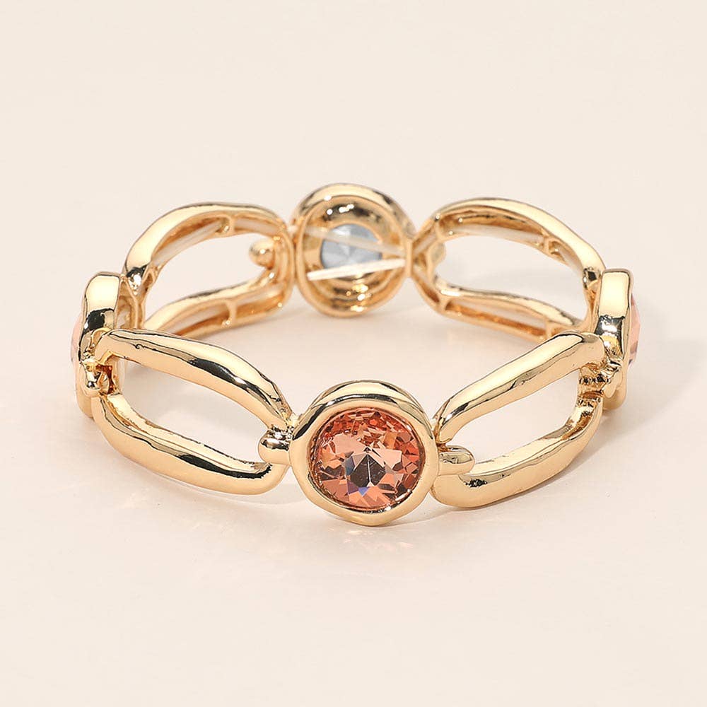 Round Hammered Oval Stretch Bracelet