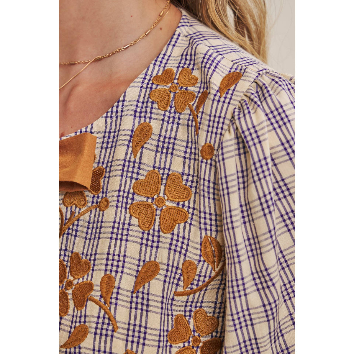 FRENCH PLAID TOP