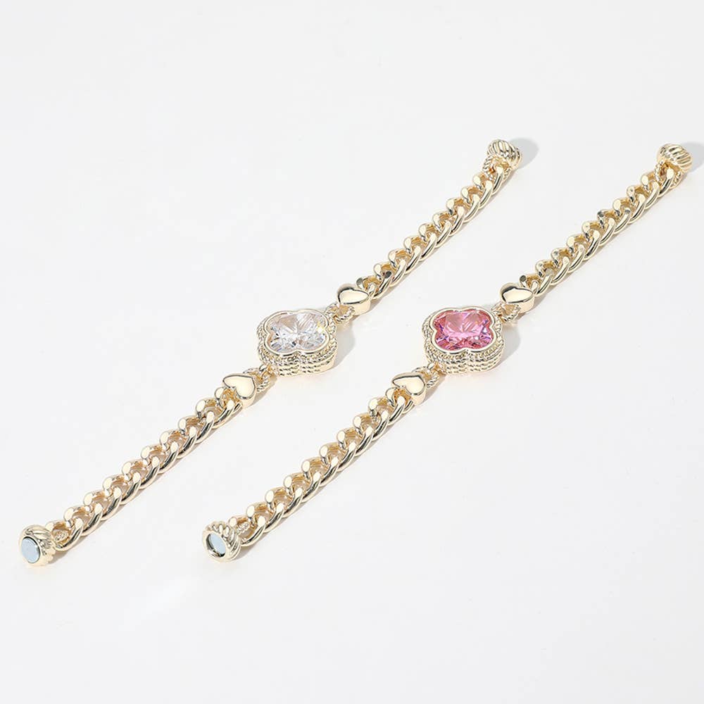 14K Gold Plated CZ Magnetic Bracelet