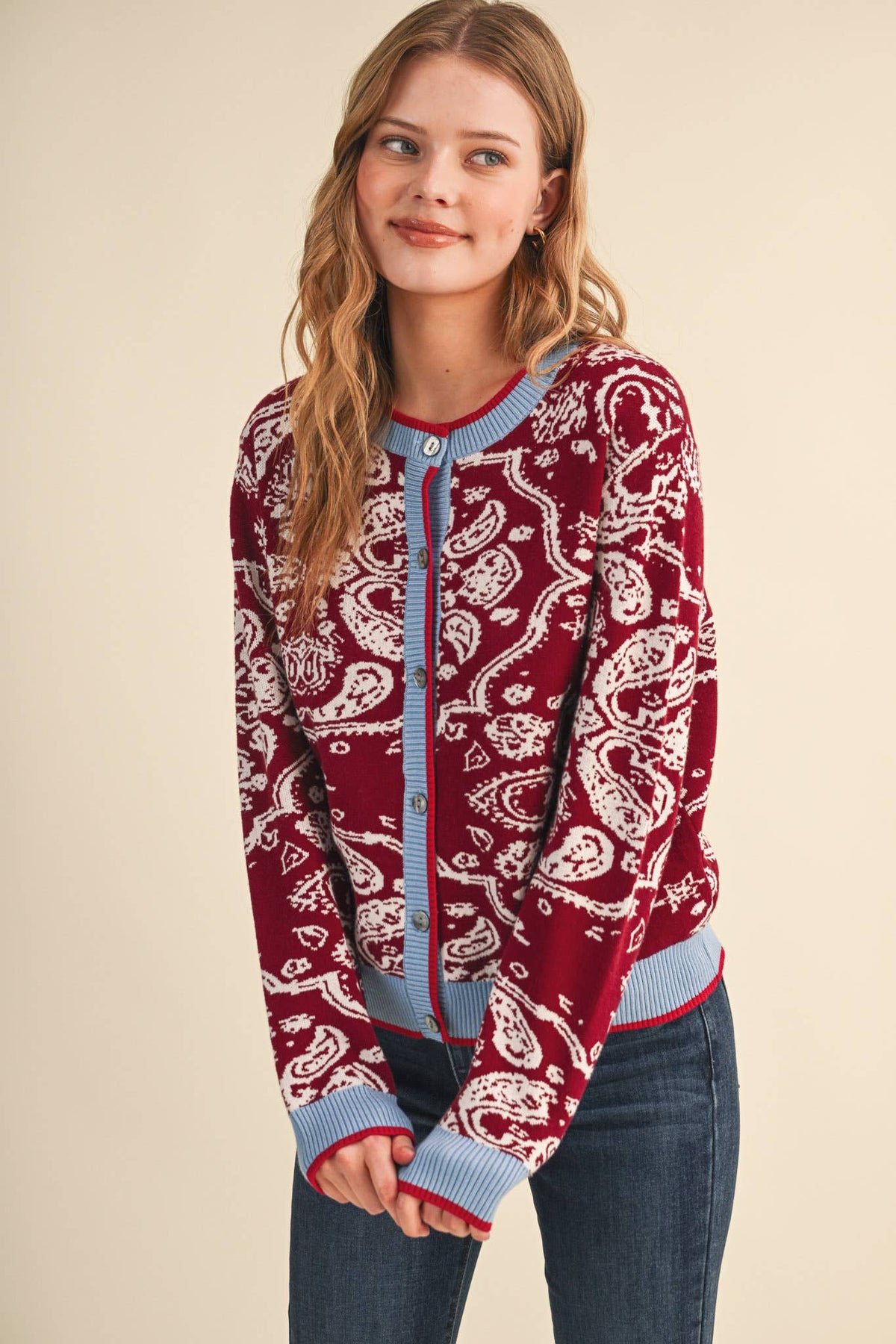 PAISLEY KNIT CARDIGAN