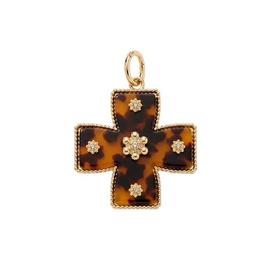 Leopard Cross Charm