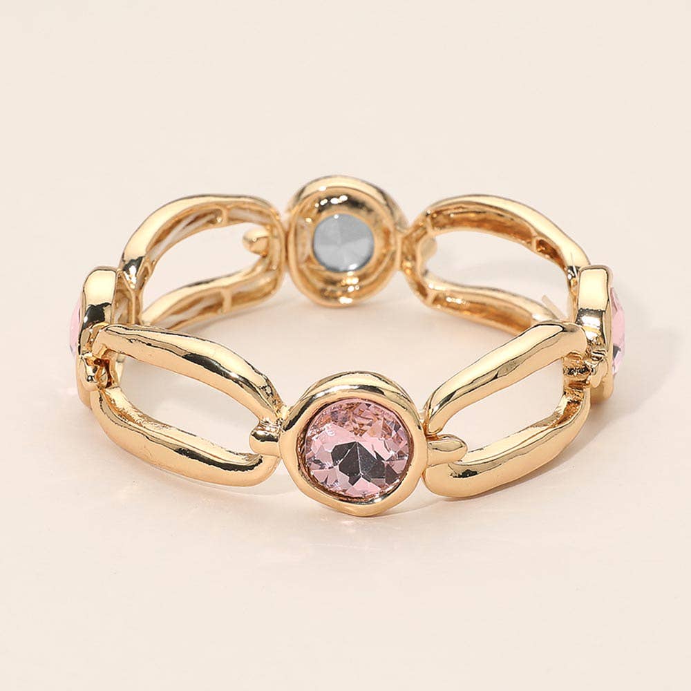 Round Hammered Oval Stretch Bracelet