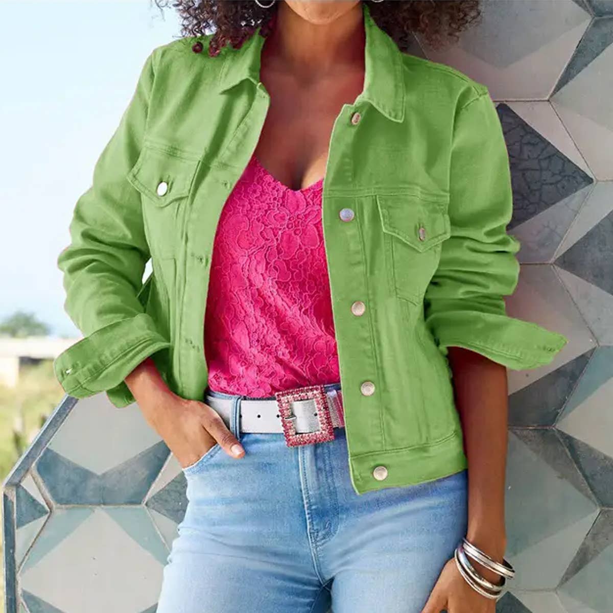 Slim Cropped Denim Jacket