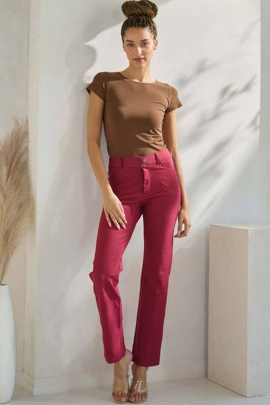 Classic Solid Straight Leg Jeggings