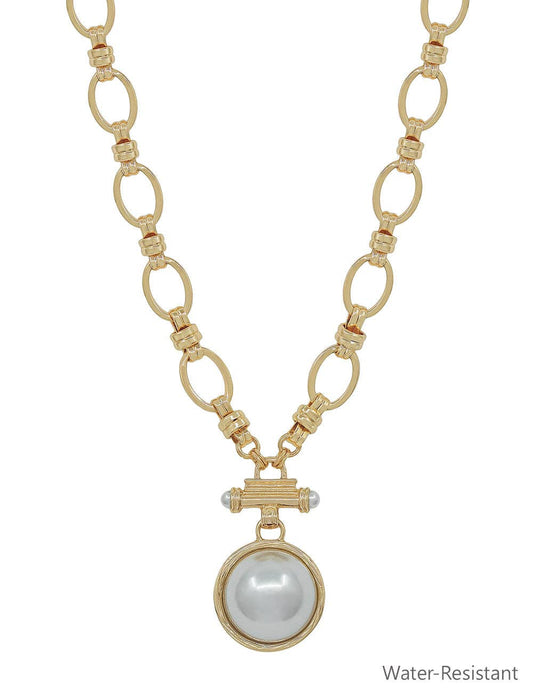 Large Pearl Toggle Chunky Necklace