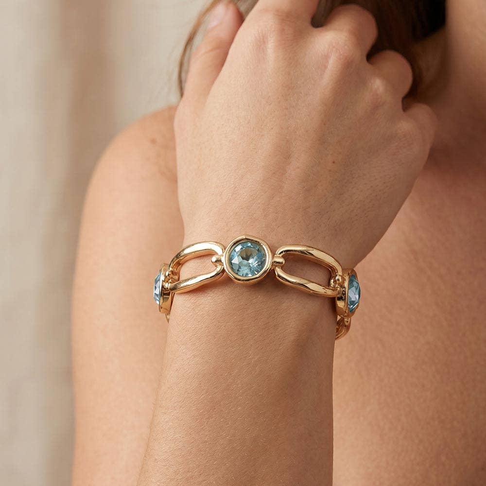 Round Hammered Oval Stretch Bracelet