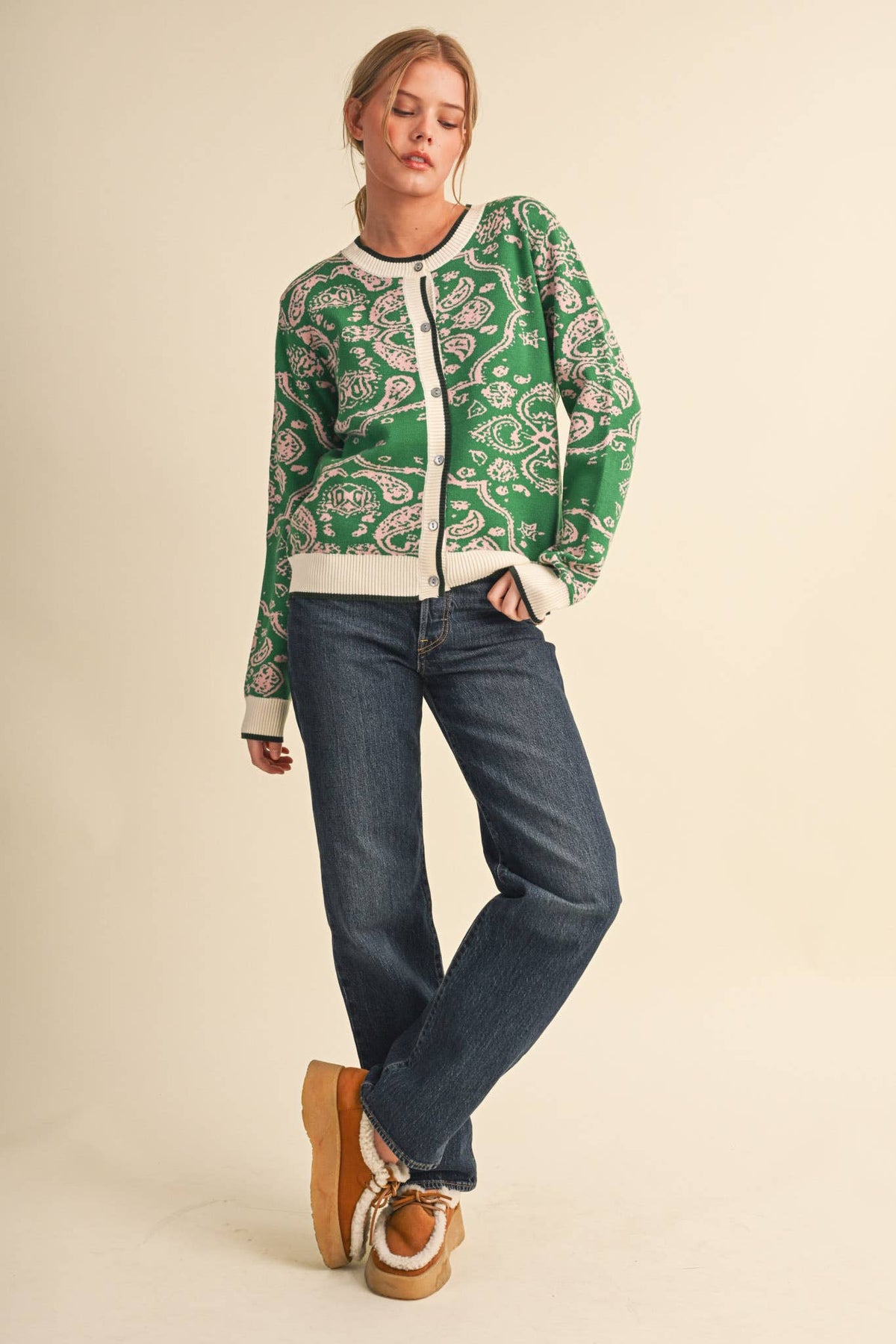 PAISLEY KNIT CARDIGAN