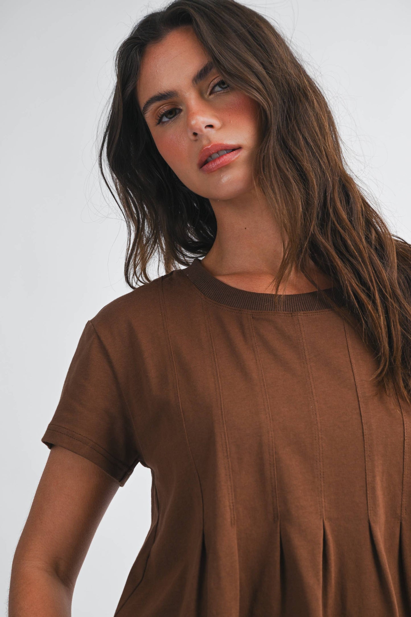 Pleated Swing Tee Top