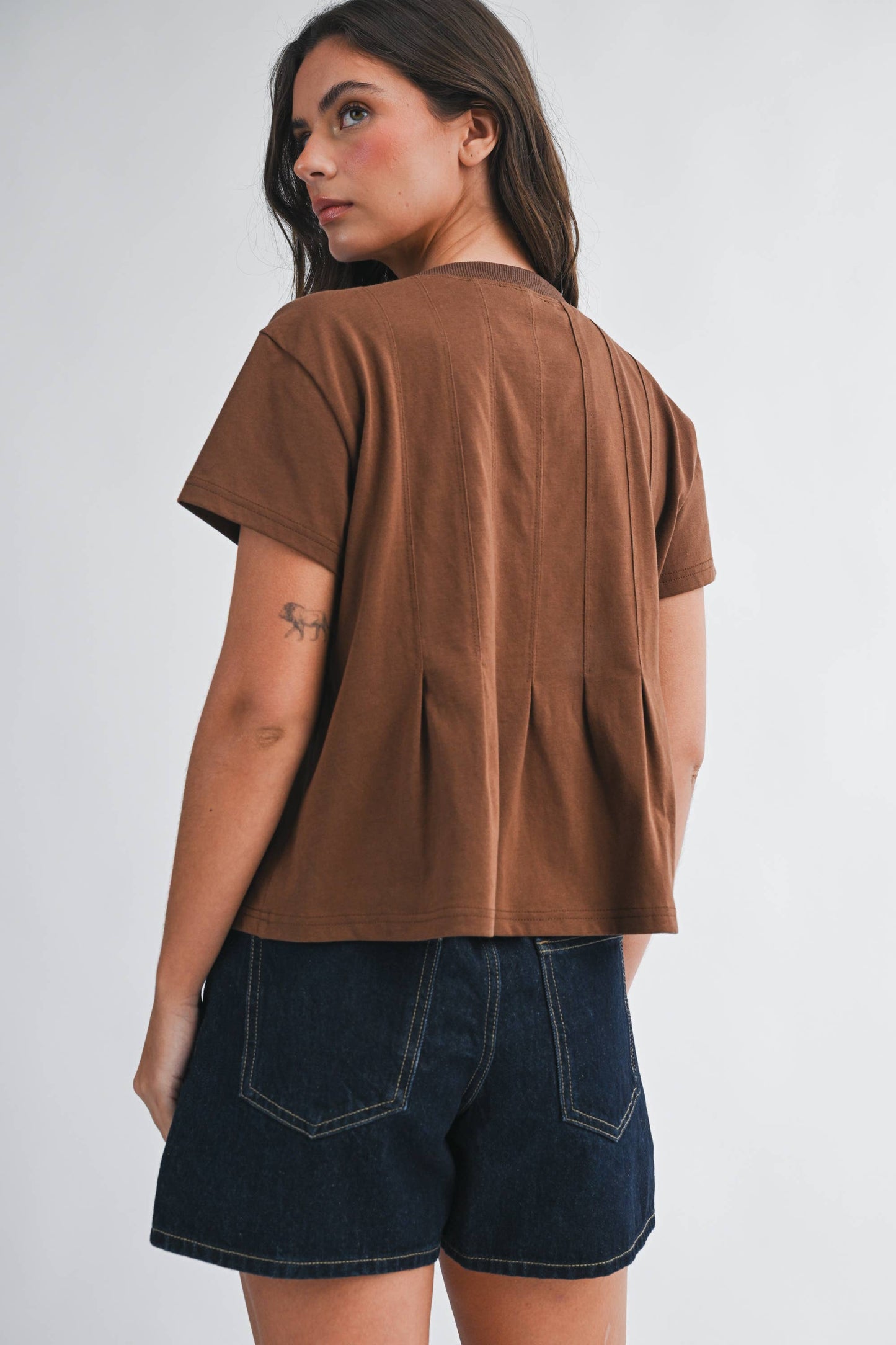 Pleated Swing Tee Top