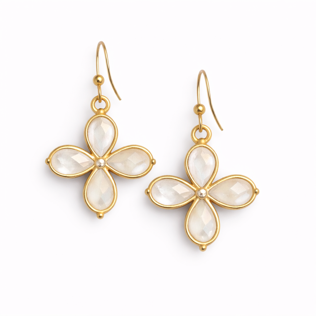 Southern Petal Drop Earring Cream