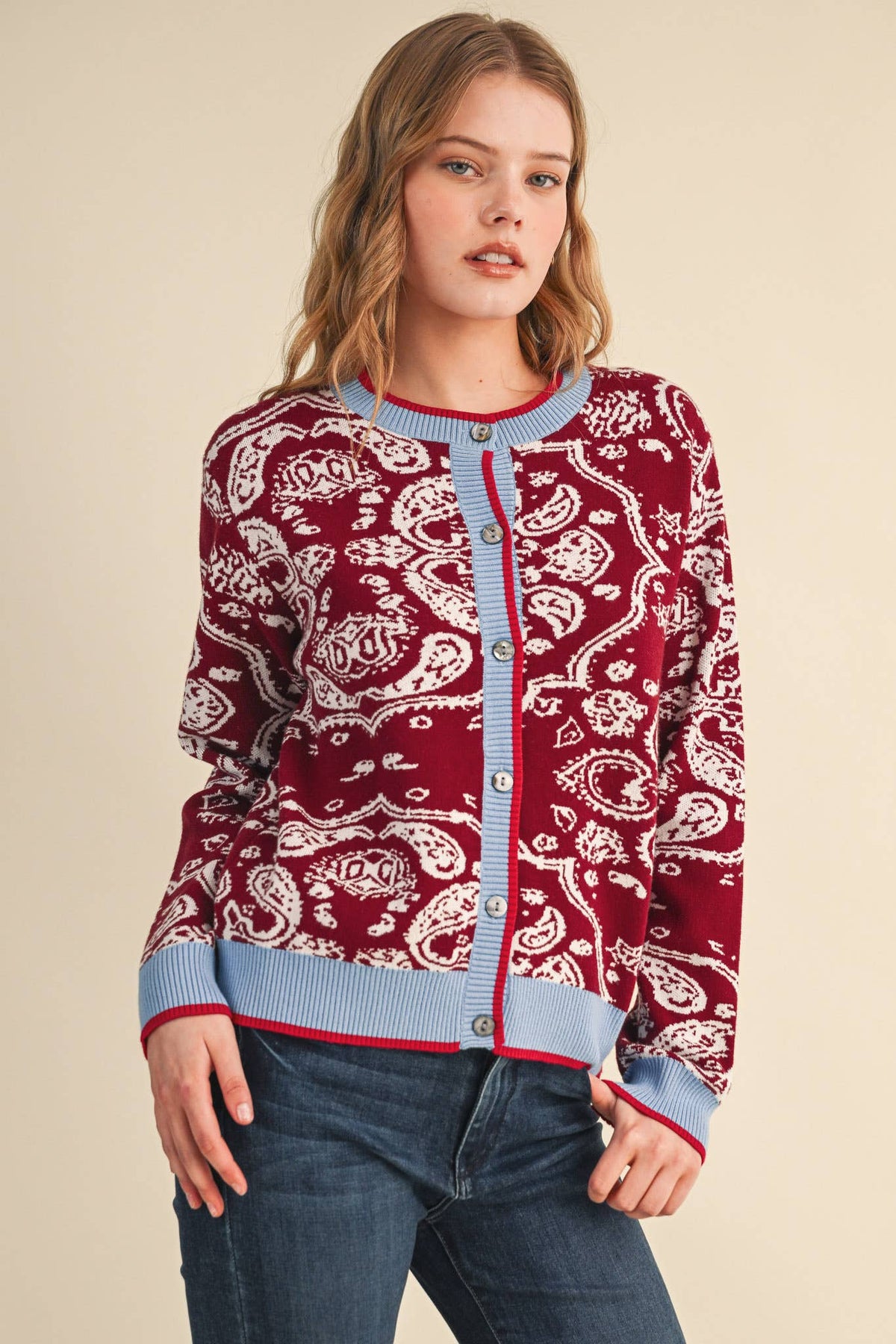 PAISLEY KNIT CARDIGAN