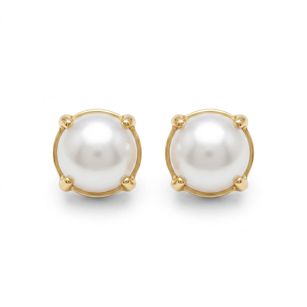 Round Pearl Stud Earring