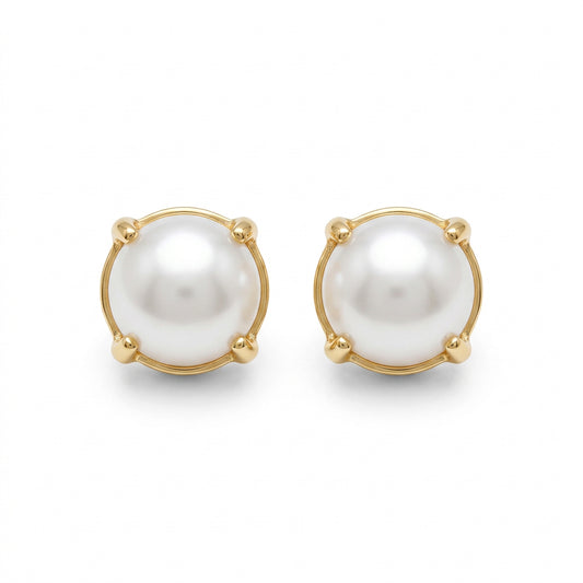 Round Pearl Stud Earring