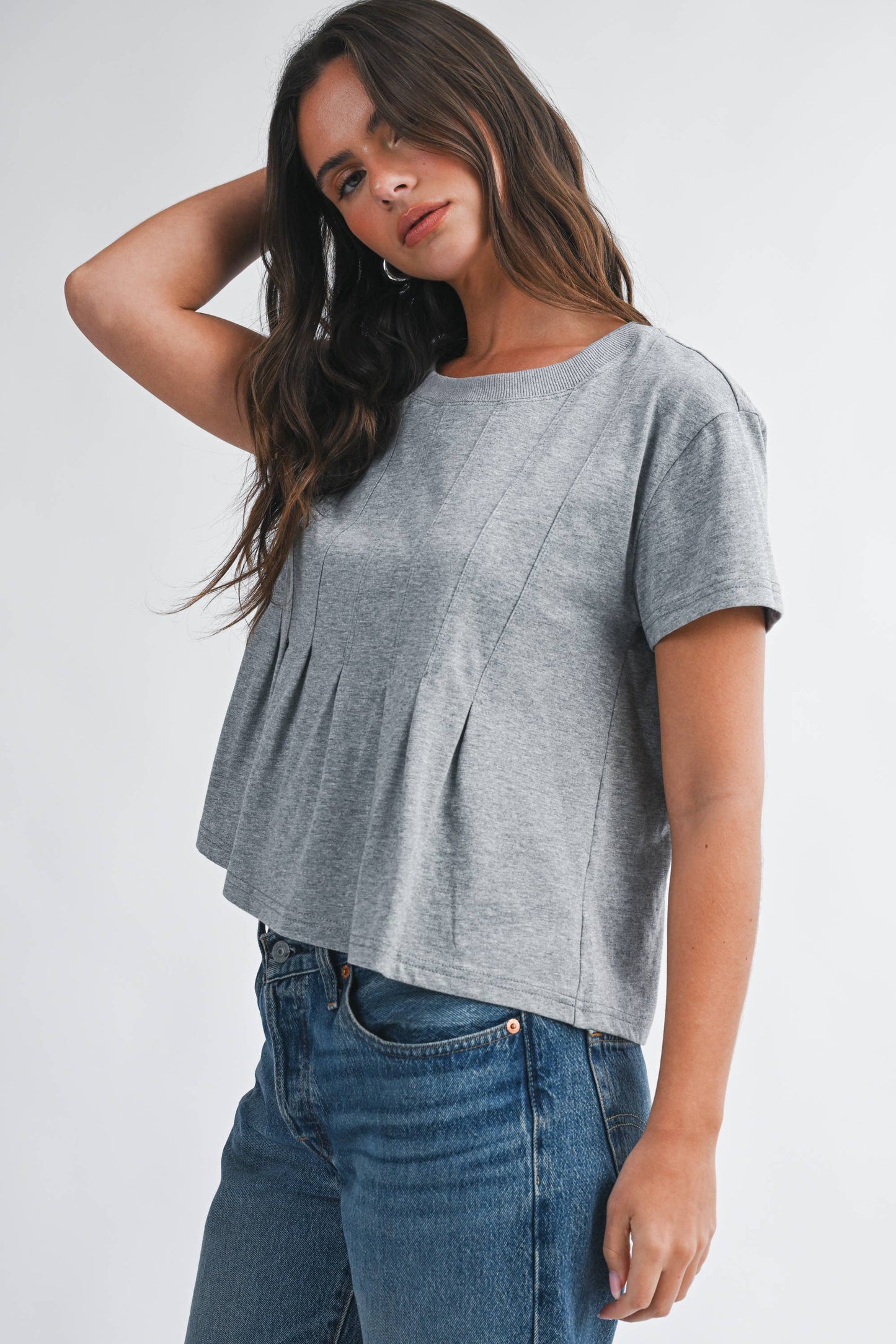 Pleated Swing Tee Top