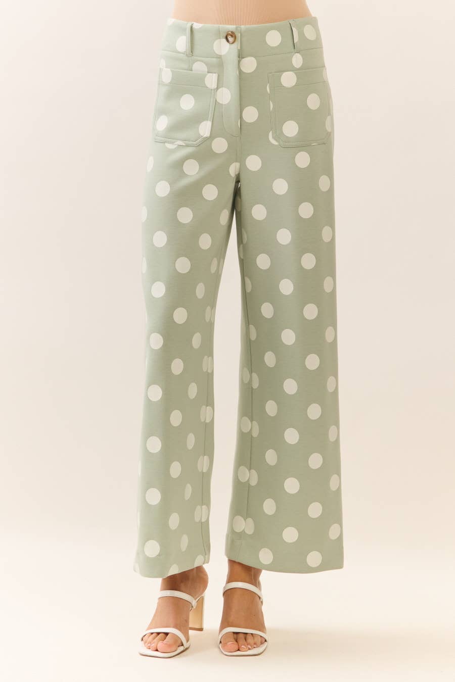 Polka Dot high-rise wide leg pants *