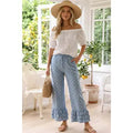 Polka Dot Ruffle Denim Pant