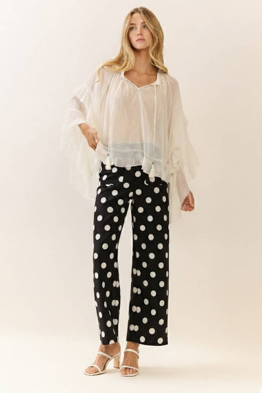 Polka Dot high-rise wide leg pants *