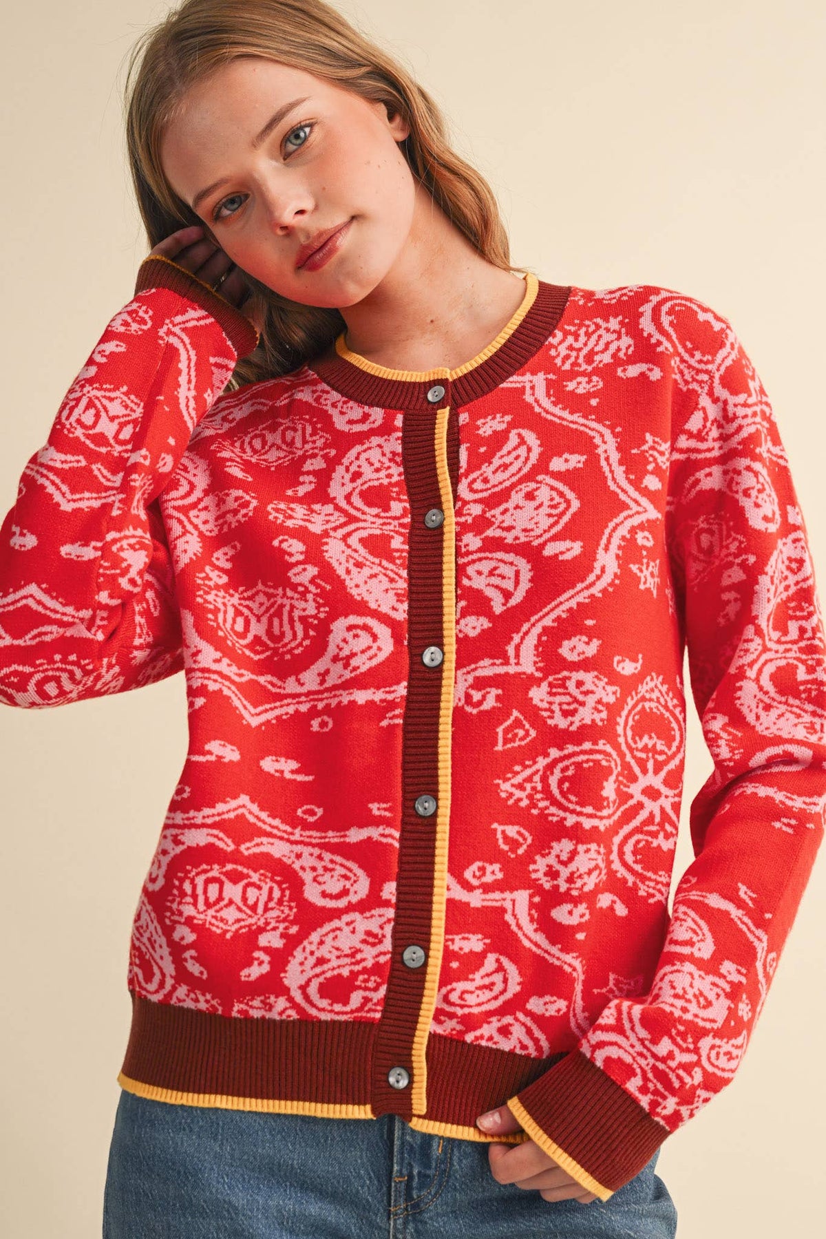 PAISLEY KNIT CARDIGAN